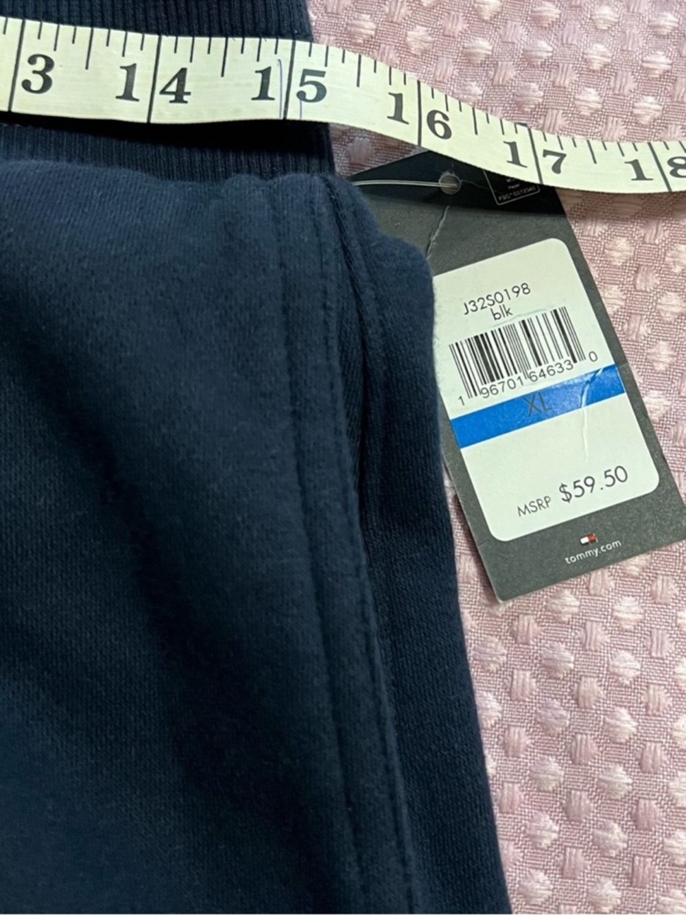 Tommy Hilfiger Navy Blue Track Joggers with Script Logo - Picture 5 of 10